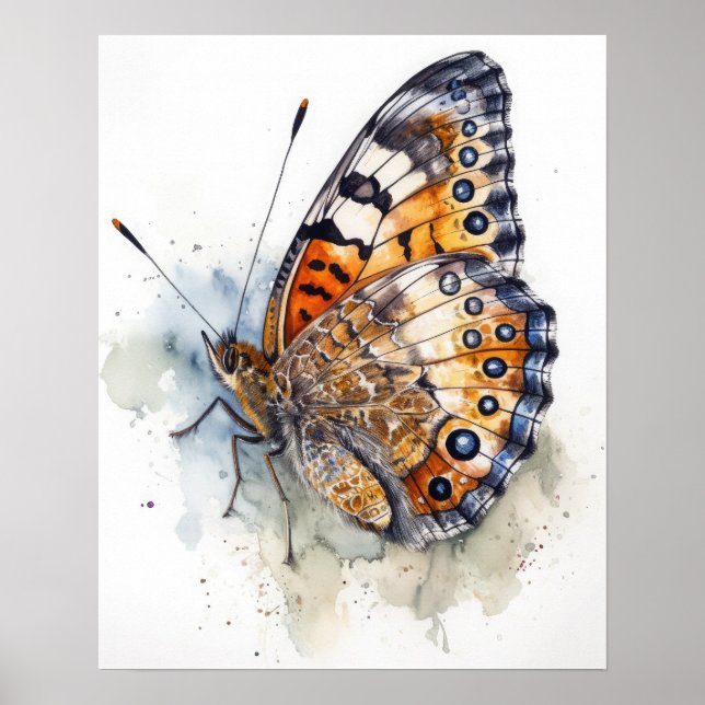 Pearl Crescent Butterfly Art Print Poster (Vorne)