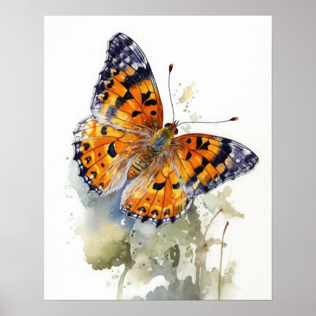 Pearl Crescent Papillon Art Imprimer Poster (Devant)