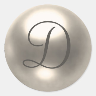 Pearl D monogramm Hochzeitsstift Siegel Runder Aufkleber