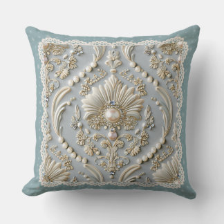 Pearl Elegance: Kristallbestickter Musterwirbel Kissen