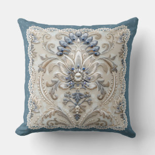 Pearl Elegance: Kristallbestickter Musterwirbel Kissen