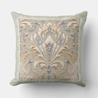 Pearl Elegance: Kristallbestickter Musterwirbel Kissen