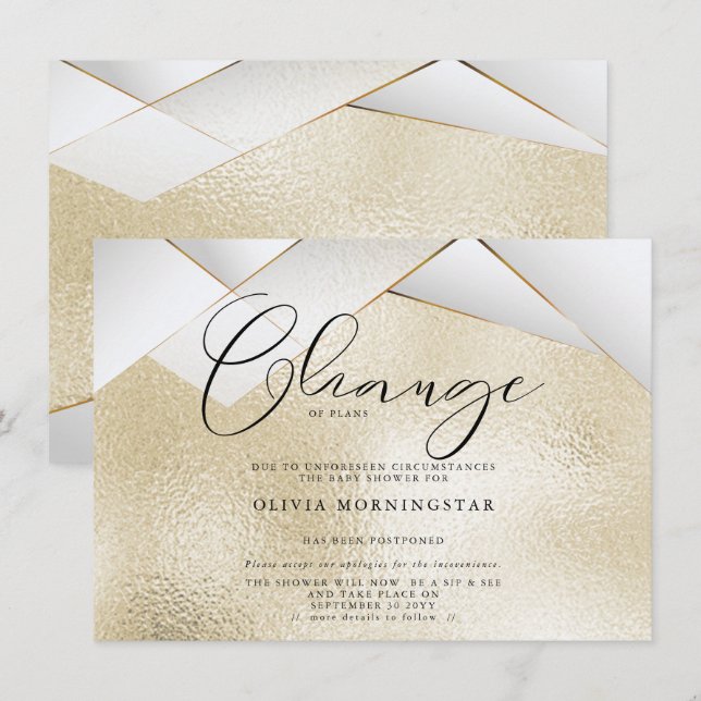 Pearl Facets Pearl Pearl Blasser Champagner Einladung (Vorne/Hinten)