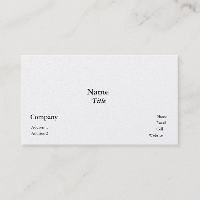 Pearl Finish Business Cards Visitenkarte (Vorderseite)