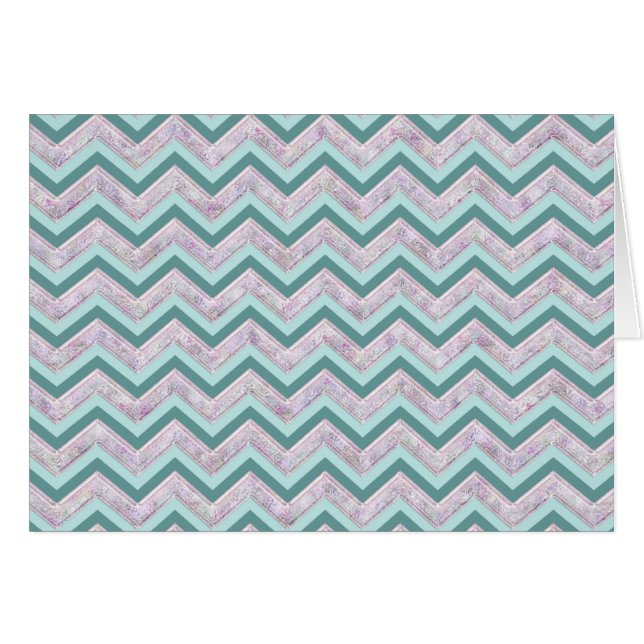 Pearl Floral Aquamarin ZigZag Muster (Vorderseite (Horizontal))