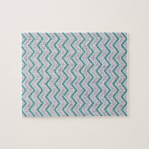 Pearl Floral Aquamarin ZigZag Muster