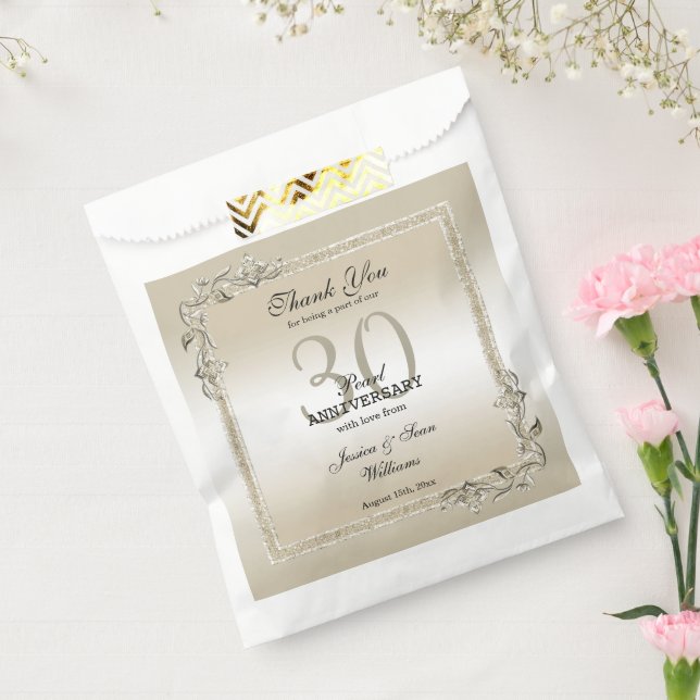 Pearl Gem & Glitzer 30. Hochzeitstag Geschenktütchen (Versiegelt)