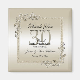 Pearl Gem & Glitzer 30. Hochzeitstag Magnet
