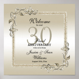 Pearl Gem & Glitzer 30. Hochzeitstag Poster