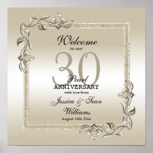 Pearl Gem & Glitzer 30. Hochzeitstag Poster