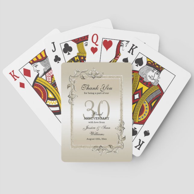 Pearl Gem & Glitzer 30. Hochzeitstag    Spielkarten (Rückseite)
