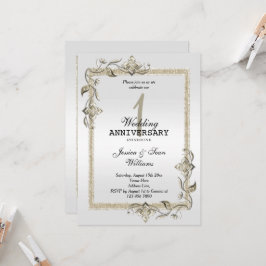 Pearl Gem & Glitzer & Platinum 1. Hochzeit Einladung