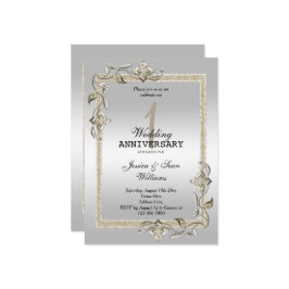 Pearl Gem & Glitzer & Silver 1. Hochzeit Einladung