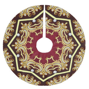 Pearl Gold Frame Illustration Hintergrund Polyester Weihnachtsbaumdecke