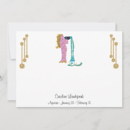 Pearl & Gold Juwelen mit Aquarius Zodiac Sign Mitteilungskarte