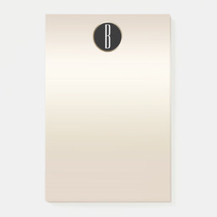 Pearl Gold Shimmer Glam Kraft Rustic Monogram Post-it Klebezettel