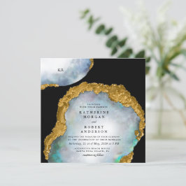 Pearl Golden Agate Geode Einladung zur Hochzeit
