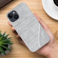 Pearl Gray Crocodile Personalisiert