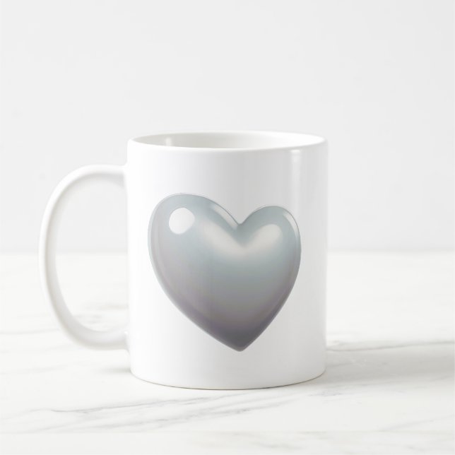 Pearl Gray Heart Kaffeetasse (Links)