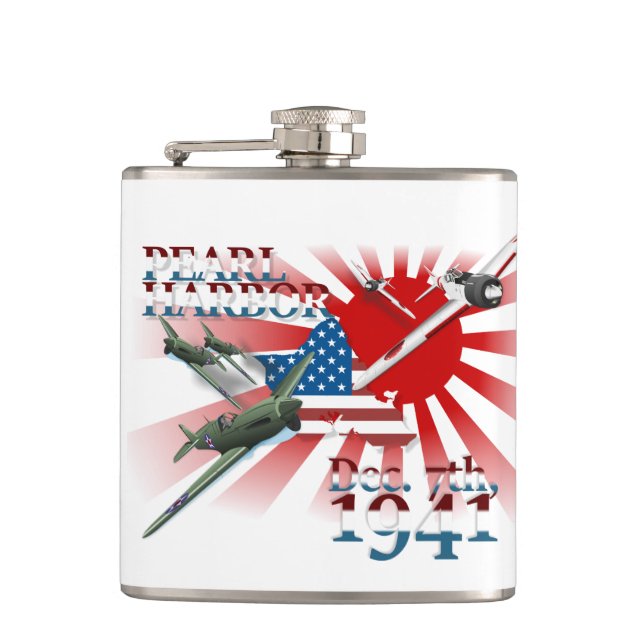 Pearl Habor 7. Dezember 1941 Flask Flachmann (Vorderseite)