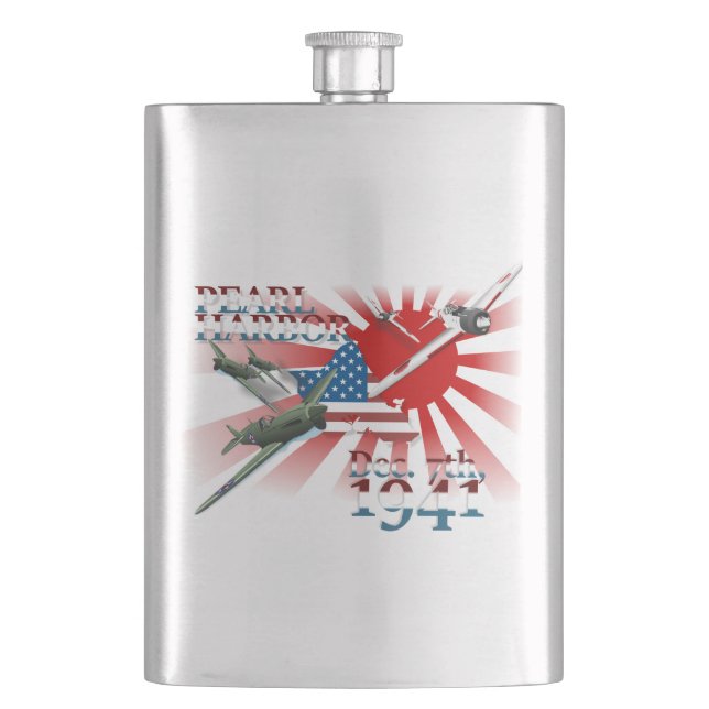 Pearl Habor 7. Dezember 1941 Hip Flask Flachmann (Vorderseite)