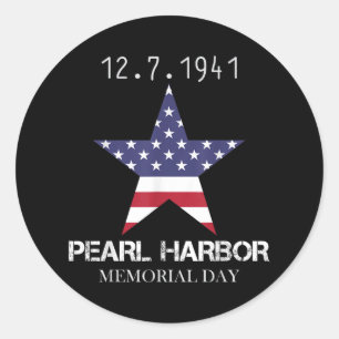 Pearl Harbour-Gedenktag Vintag Runder Aufkleber