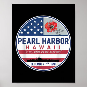 Pearl Harbour Memorial Hawaii Vintager Tag der Fla Poster