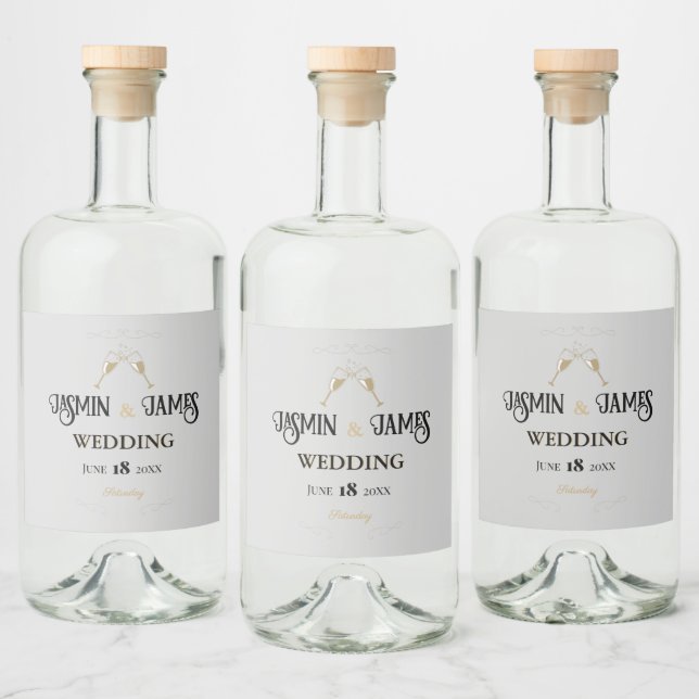 Pearl Heritage Wedding Alkoholflaschenetikett (Flaschen)
