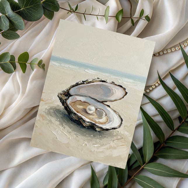 Pearl in Oyster – Coastal Tranquility Postcard Postkarte (Von Creator hochgeladen)