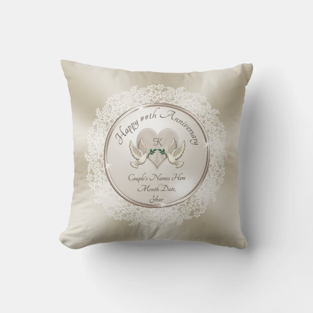 Pearl, Lace und Cotton Hochzeitsgeschenke Kissen (Vorderseite)