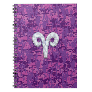 Pearl Like Aries Zodiac Sign auf der digitalen Cam Notizblock