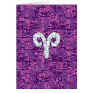 Pearl Like Aries Zodiac Sign on Camo numérique