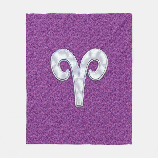 Pearl like Aries Zodiac Sign Pink Camouflage Fleecedecke (Vorderseite)