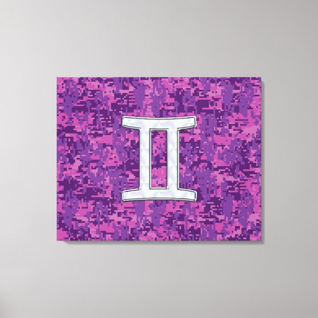 Pearl Like Gemini Zodiac Sign auf der digitalen Ca Leinwanddruck (Vorderseite)