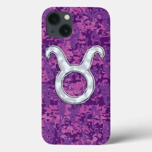 Pearl Like Taurus Zodiac Sign Fuchsia Digitale Cam Case-Mate iPhone Hülle