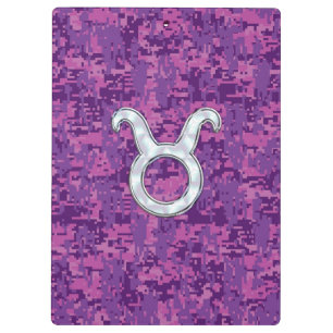 Pearl Like Taurus Zodiac Sign Fuchsia Digitale Cam Klemmbrett