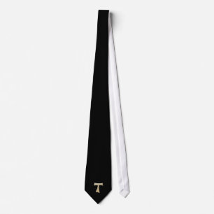 Pearl Look Franciscan Tau Cross Krawatte