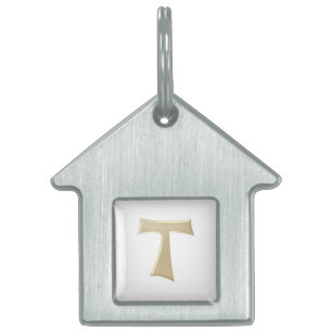 Pearl Look Franciscan Tau Cross Tiermarke