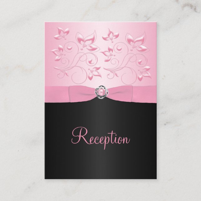 Pearl Loveknot Enclosure Card Black/Pink Begleitkarte (Vorderseite)