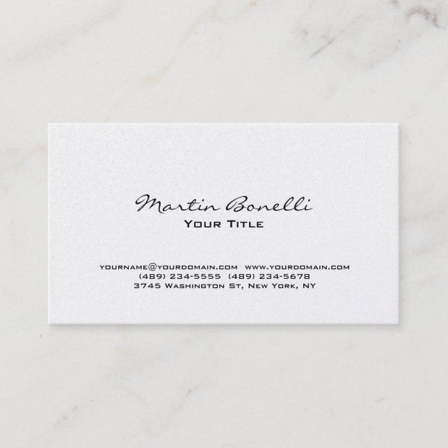 Pearl Modern Chic Carte de visite tendance (Devant)