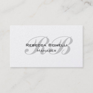 Pearl Monogram Script Manager Business Card Visitenkarte