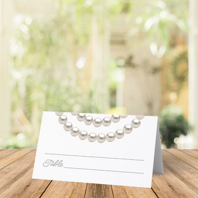 Pearl Necklaces Wedding Platzkarte (Von Creator hochgeladen)