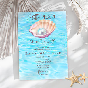 Pearl On Way Seashell Girl Baby Shower Einladung