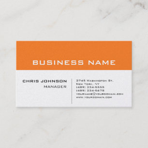 Pearl Orange White Modern Minimalistisch Visitenkarte