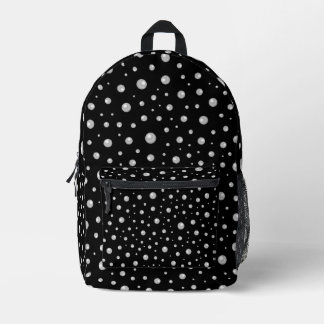 Pearl Pattern on Black Background Bedruckter Rucksack