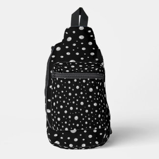 Pearl Pattern on Black Background Crossbody Bag