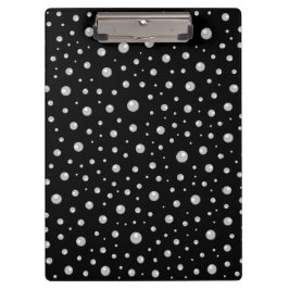 Pearl Pattern on Black Background Klemmbrett