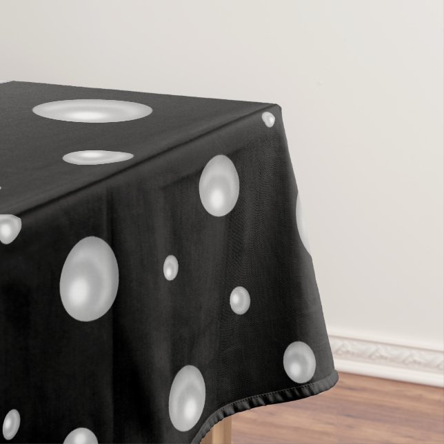Pearl Pattern on Black Background Tischdecke (Beispiel)