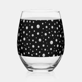 Pearl Pattern on Black Background Weinglas Ohne Stiel