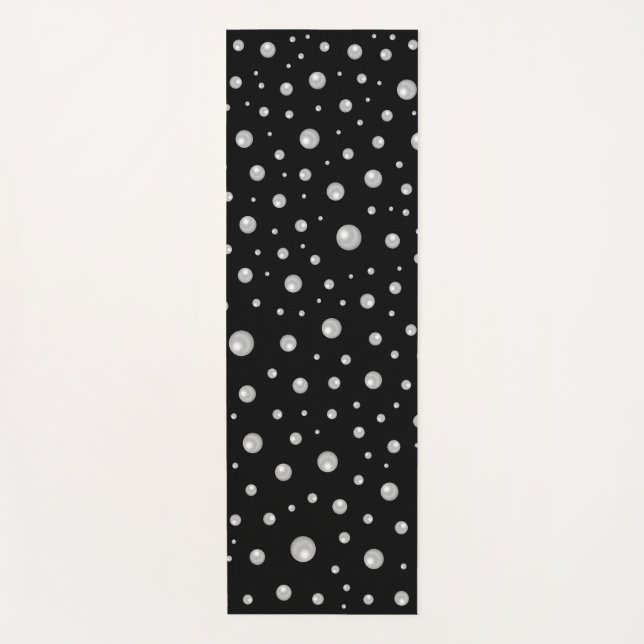 Pearl Pattern on Black Background Yogamatte (Vorderseite)